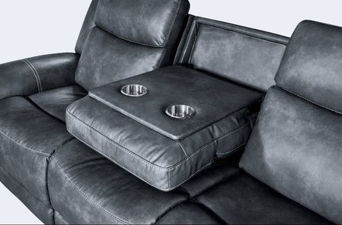 Montana Slate Driftwood Gray Reclining Sofa and Reclining Console Loveseat