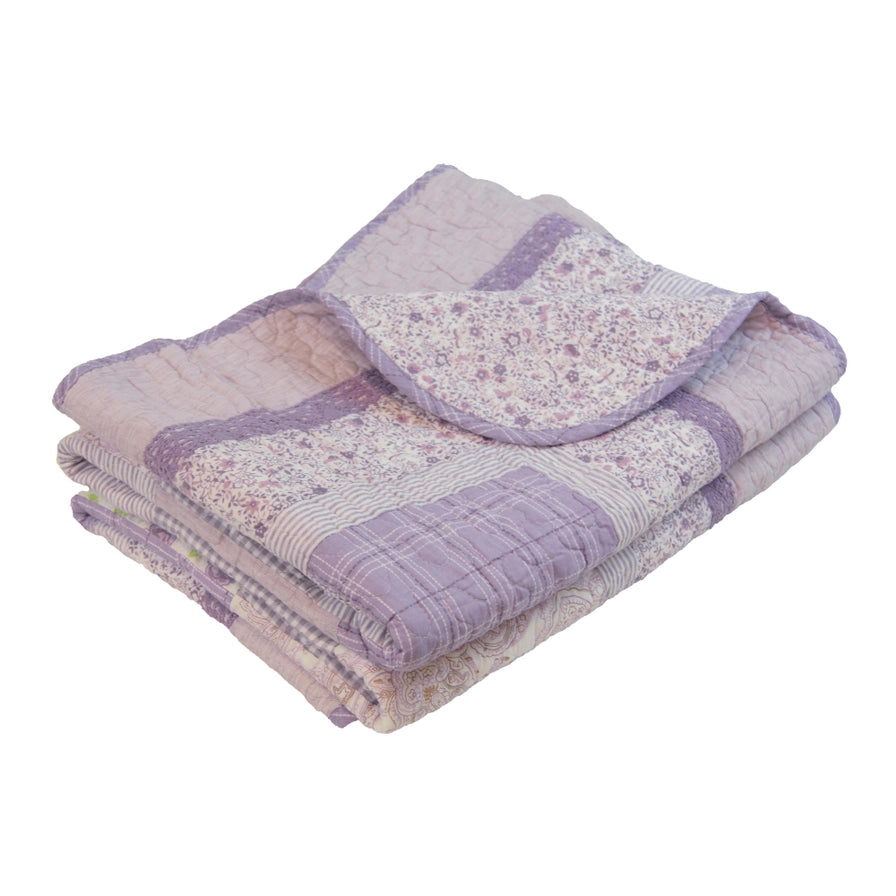 Lavender Rose 6 Pc. Cotton Quilted Queen Size Bedding Collection