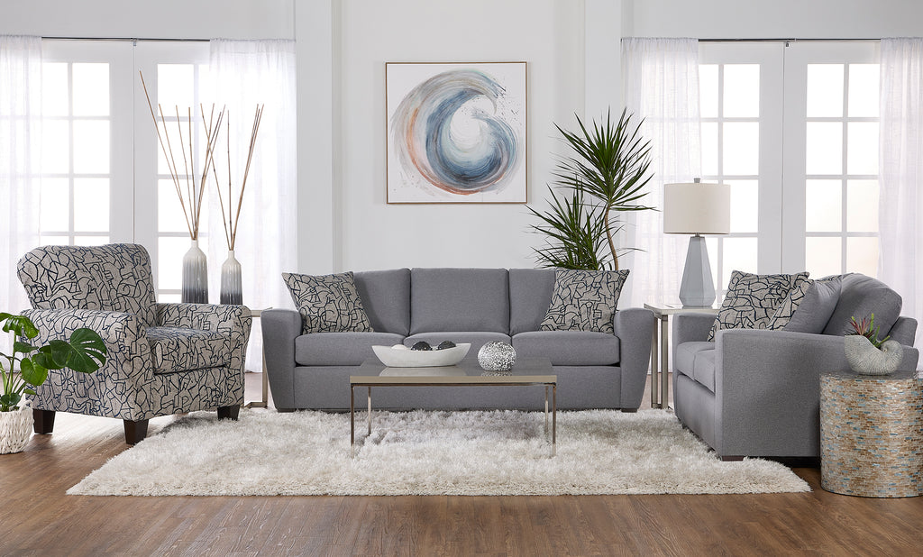 Layla Mist Blue and Indigo Sofa and Loveseat