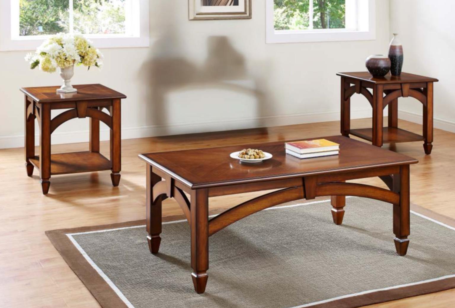 Burnished Oak Coffee Table Set