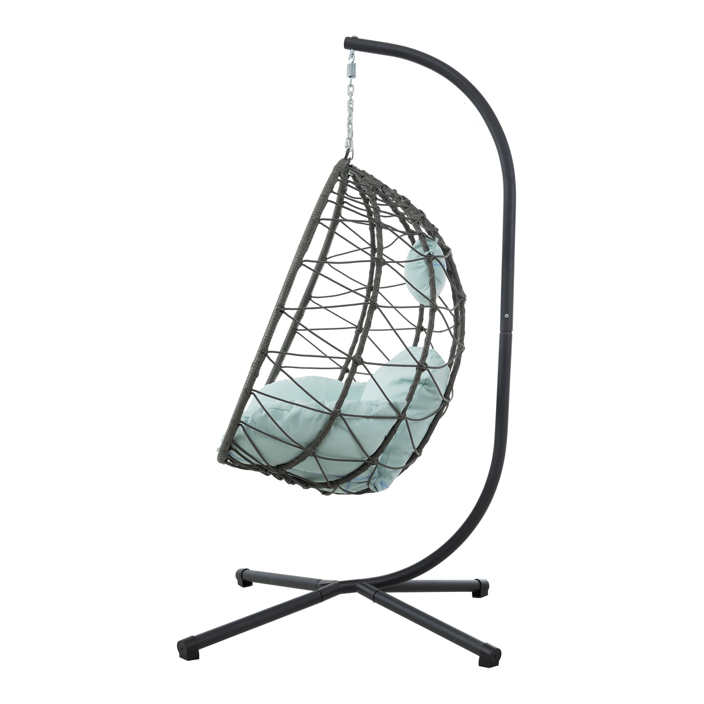 Egg Chair with Stand Indoor Outdoor Swing Chair Patio Wicker Hanging Egg Chair Hanging Basket Chair with Stand for Bedroom Living Room Balcony