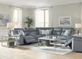 Steel Blue 3 pc. Reclining Sectional with USB Console