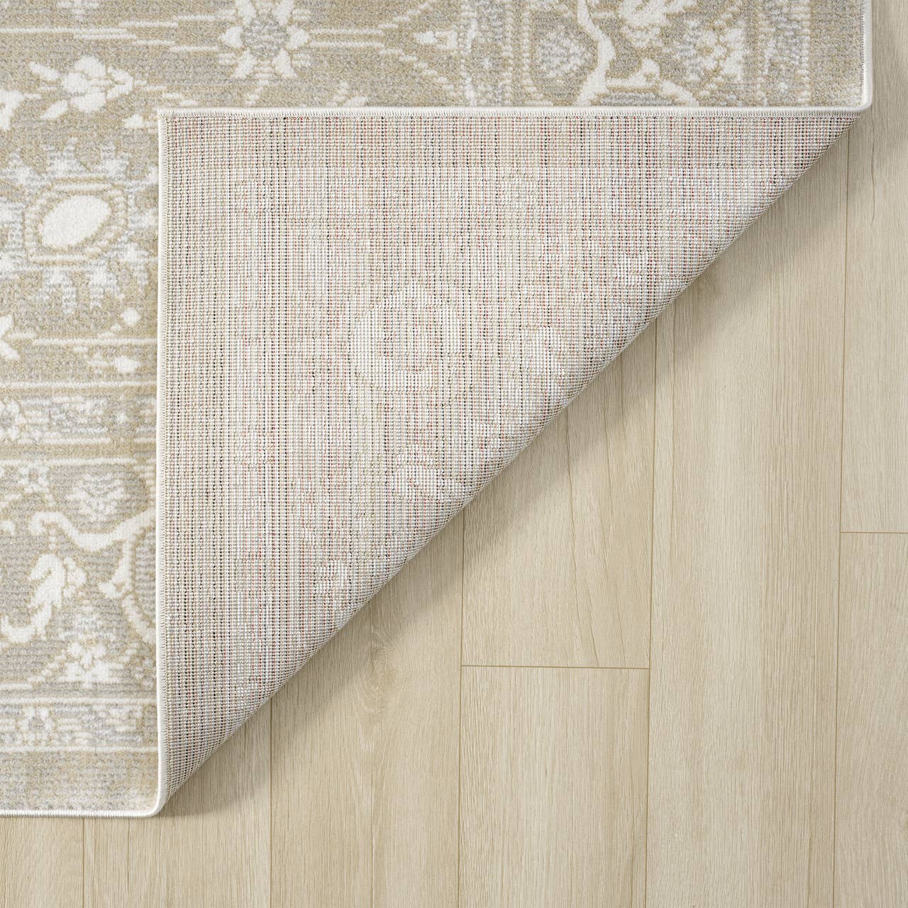 Dalia Floral Oriental Sand Indoor Outdoor Rug: 5'3" x 7'6"