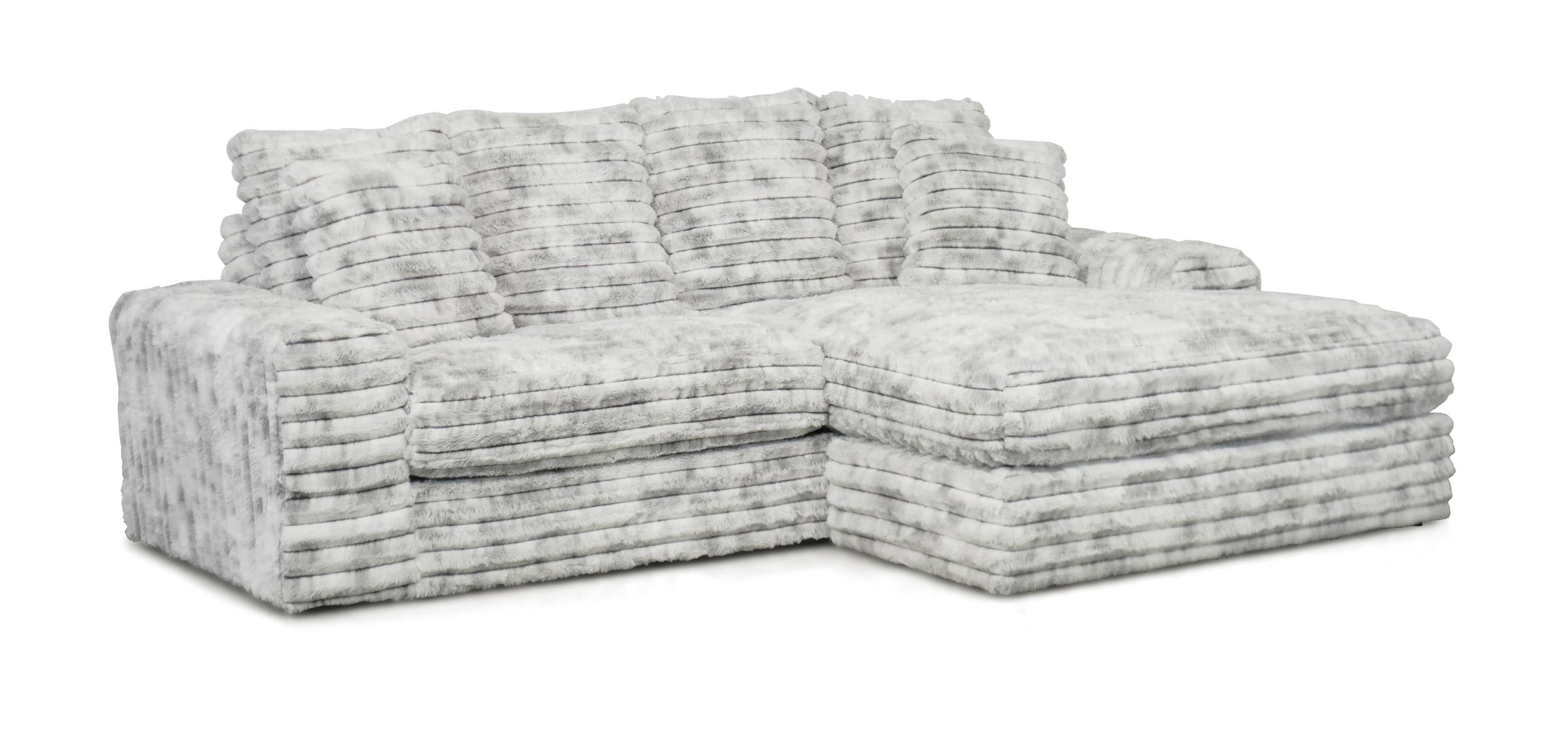 Teddy Bear Light Gray Cuddler Chaise Sofa