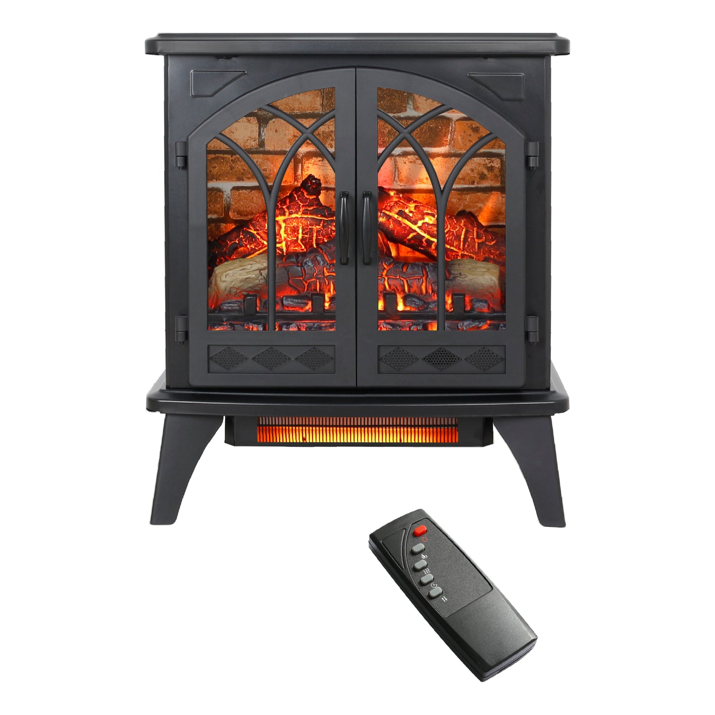 24 inch 3D  Flame Electric Infrared Quartz Fireplace Stove with remote control