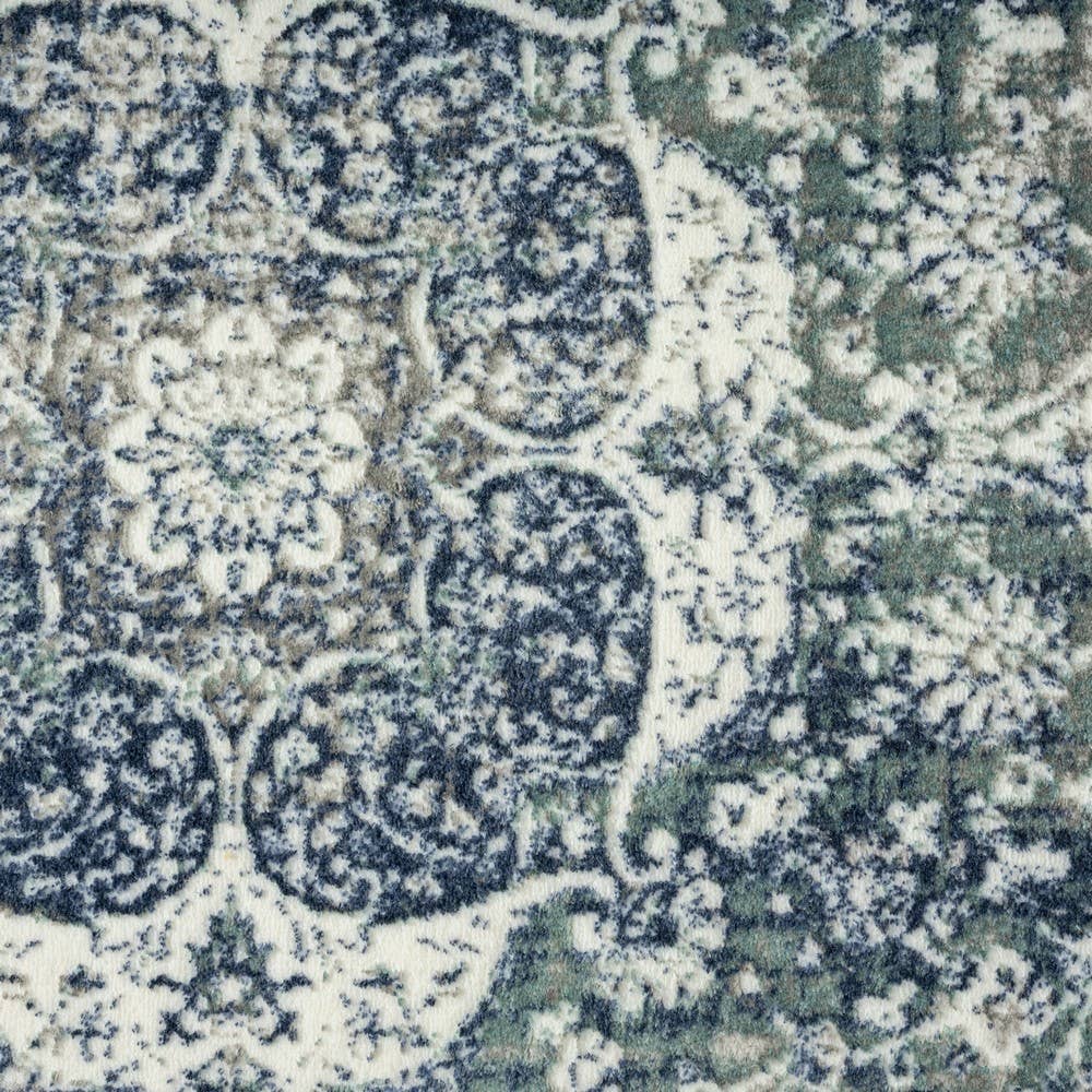 Angela Classic Traditional Blue Polyester Indoor Area Rug: 5' x 7'