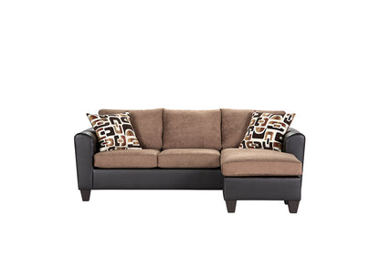 Two Tone Journey Chocolate Chaise Sofa