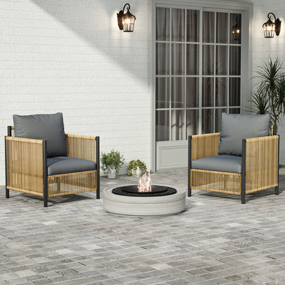 New Comming Patio 6 Pieces Brown PE Wicker Sofa Set with Grey Cushion