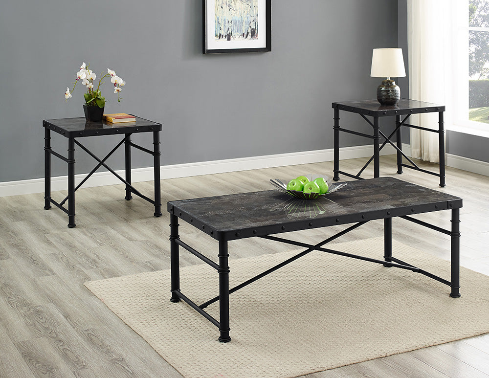 Stonehenge Cocktail Table and two Matching End Tables