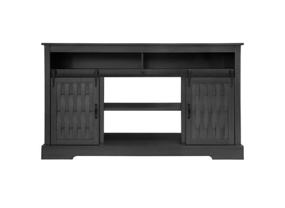 Fireplace TV Stand for TVs up to 65", Entertainment Center with 23" Electric Fireplace, Farmhouse TV Stand Industrial Media Console with Sliding Barn Door for Living Room, 58 Inch