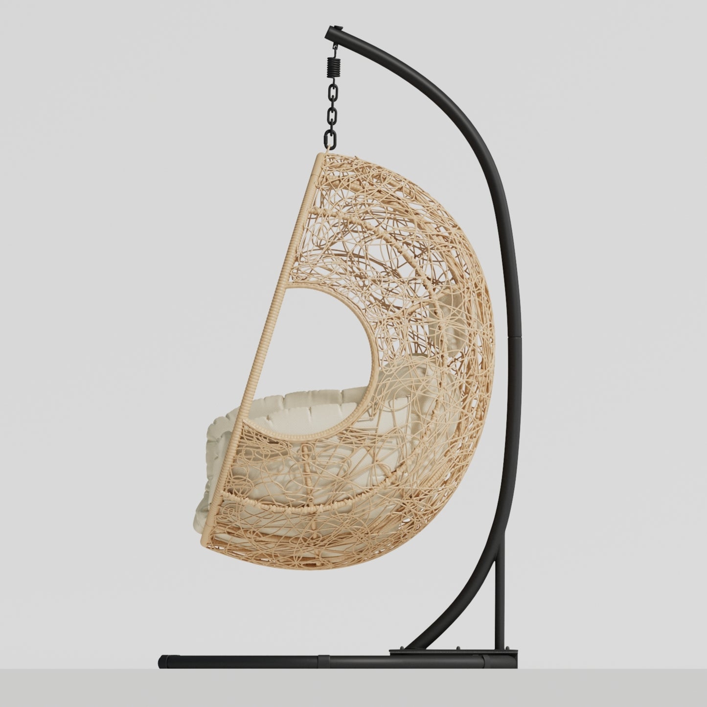 New Comming Outdoor Indoor PE wicker Swing Egg Chair Natural color