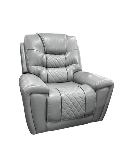 Light Gray and Cream Diamondback Gliding Recliner