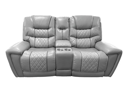 Diamondback Gray & Cream Reclining Sofa and Gliding Loveseat