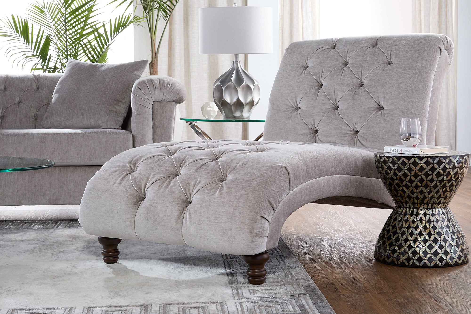 Lush Silver Sofa and Loveseat
