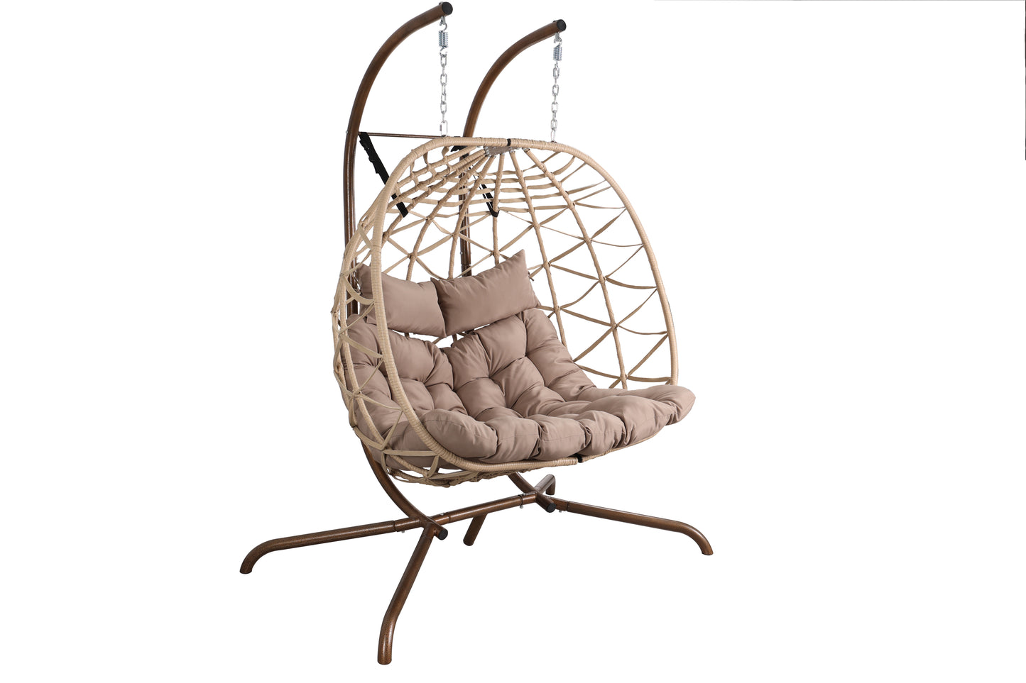 Outdoor Egg Swing Chair with Stand,Thick Cushions and Pillow