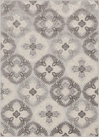 Loewy Modern Geometric Indoor/Outdoor Grey High-Low Rug: 5'3" x 7'3"