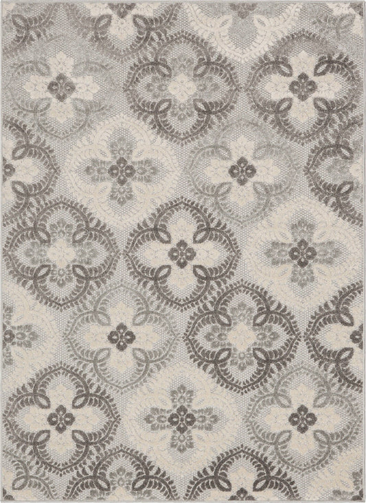 Loewy Modern Geometric Indoor/Outdoor Grey High-Low Rug: 5'3" x 7'3"