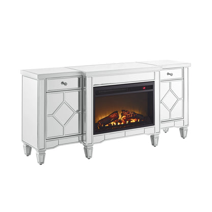 W 57" X D 15 " X H 25.6" Flash silver combination TV fireplace cabinet