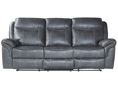 Graphite Gray Reclining USB Storage Sofa and Gliding Reclining Loveseat