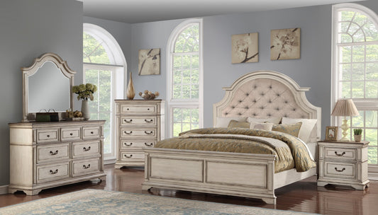 Anastasia Antique White Farmhouse Bedroom Set