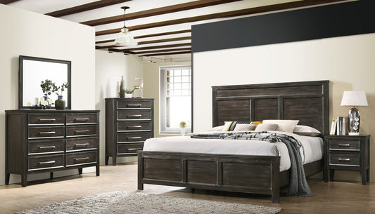 Shiplap Gray Lighted Queen Size Bedroom Set – My Furniture Place