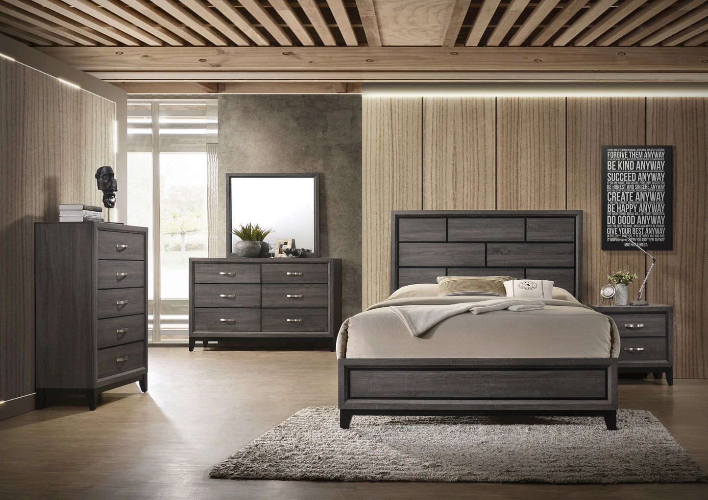 Akerson Gray Two Tone Queen Bedroom Set