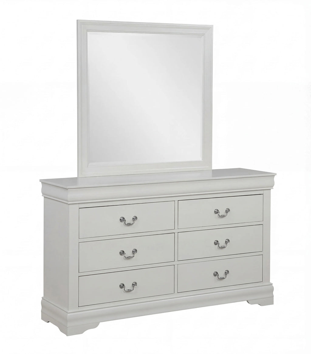 Sleigh Queen Bedroom Set in Soft Gray/Beige Finish