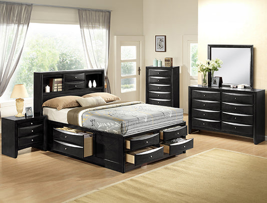 Emily Captain Ebony Black King Bedroom Set