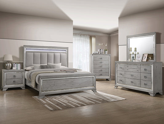 Vail Gray LED Backlit Contemporary King Bedroom Set