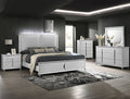 White and Silver Backlit Contemporary Queen Bedroom Set