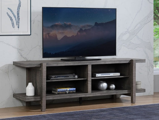 Driftwood Gray Open Front Shelf TV Stand