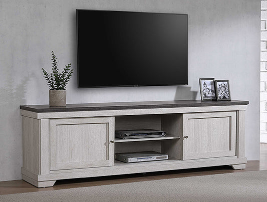 Cottage Driftwood White Two Tone Extra Long TV Stand