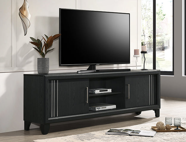 Charcoal Sliding Door TV Stand