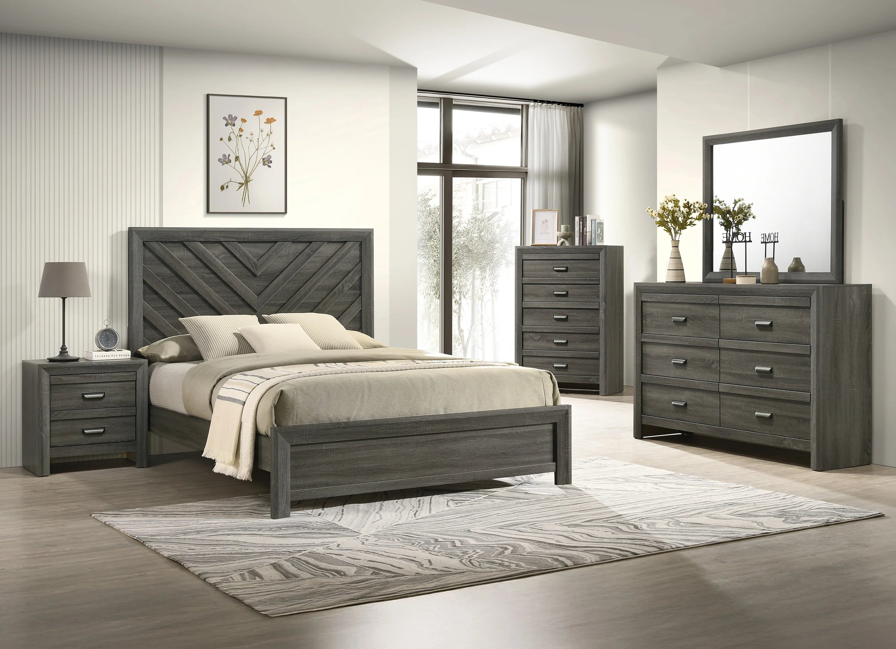 Valor Gray Twin Size Bedroom Set