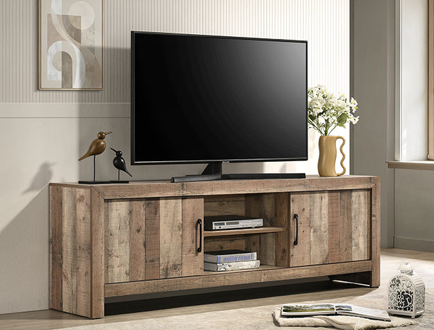 Rustic Farmhouse Panel Sliding Door Entertainment Center