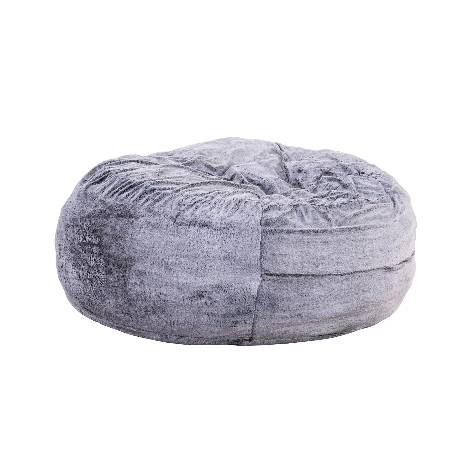 Sealy Gray Faux Fur Bean Bag Lounging Chair