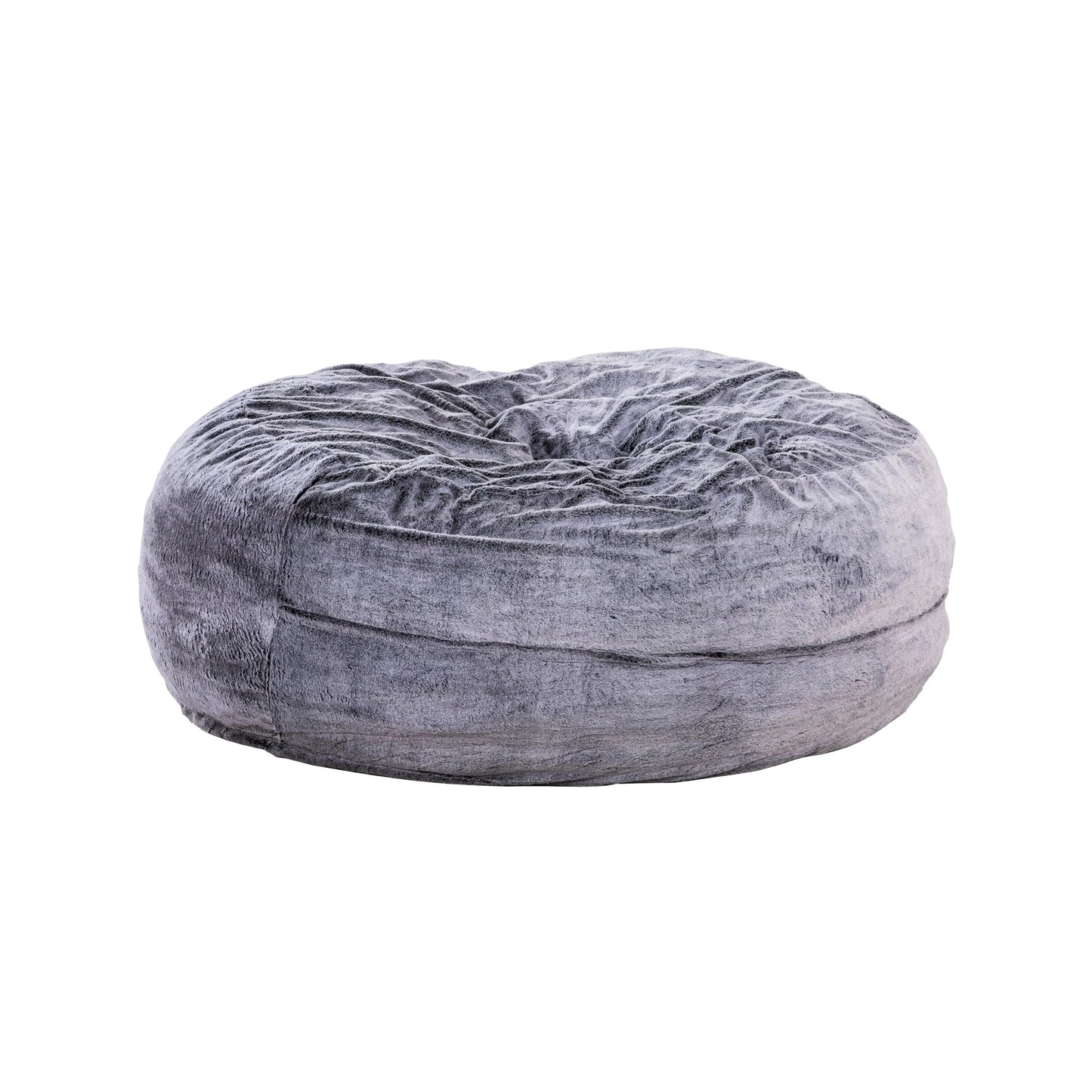 Sealy Gray Faux Fur Bean Bag Lounging Chair