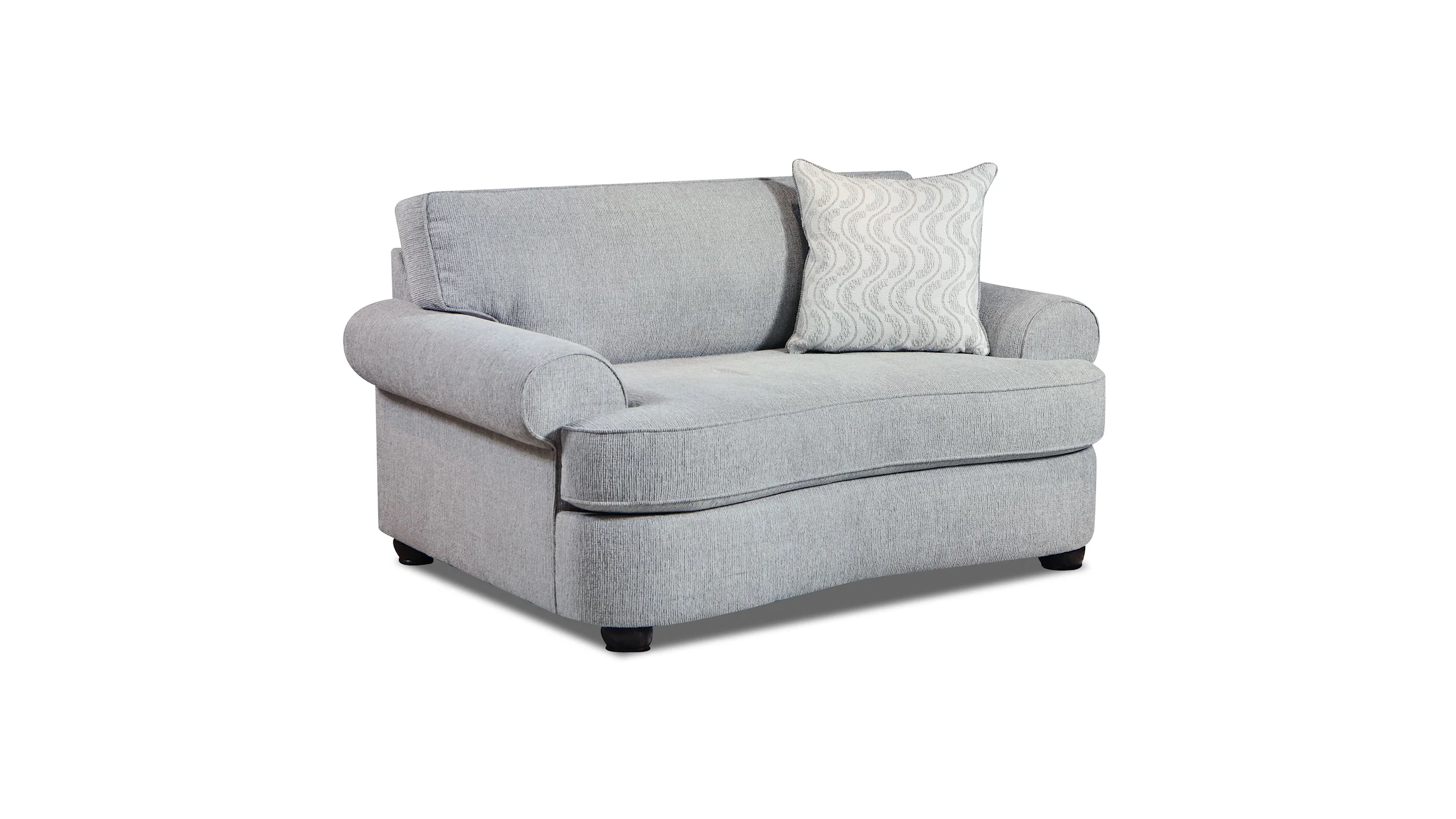 Curved Front Ash Gray Sofa and Extra Wide Chair