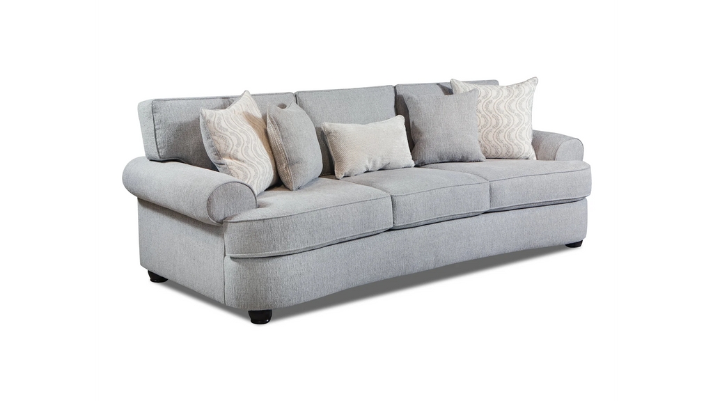 Curved Front Ash Gray Sofa and Extra Wide Chair