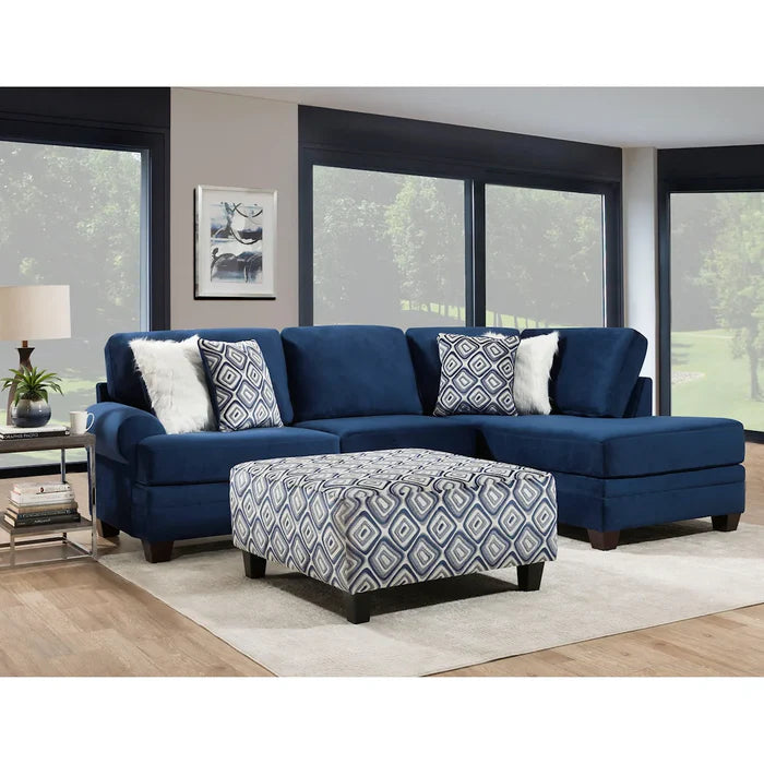 Champion Blue Chaise Sectional