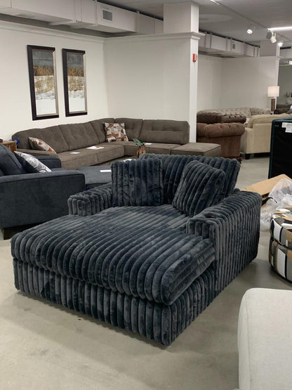 Teddy Bear Charcoal Gray Theater Chaise Lounge