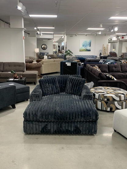 Teddy Bear Charcoal Gray Theater Chaise Lounge