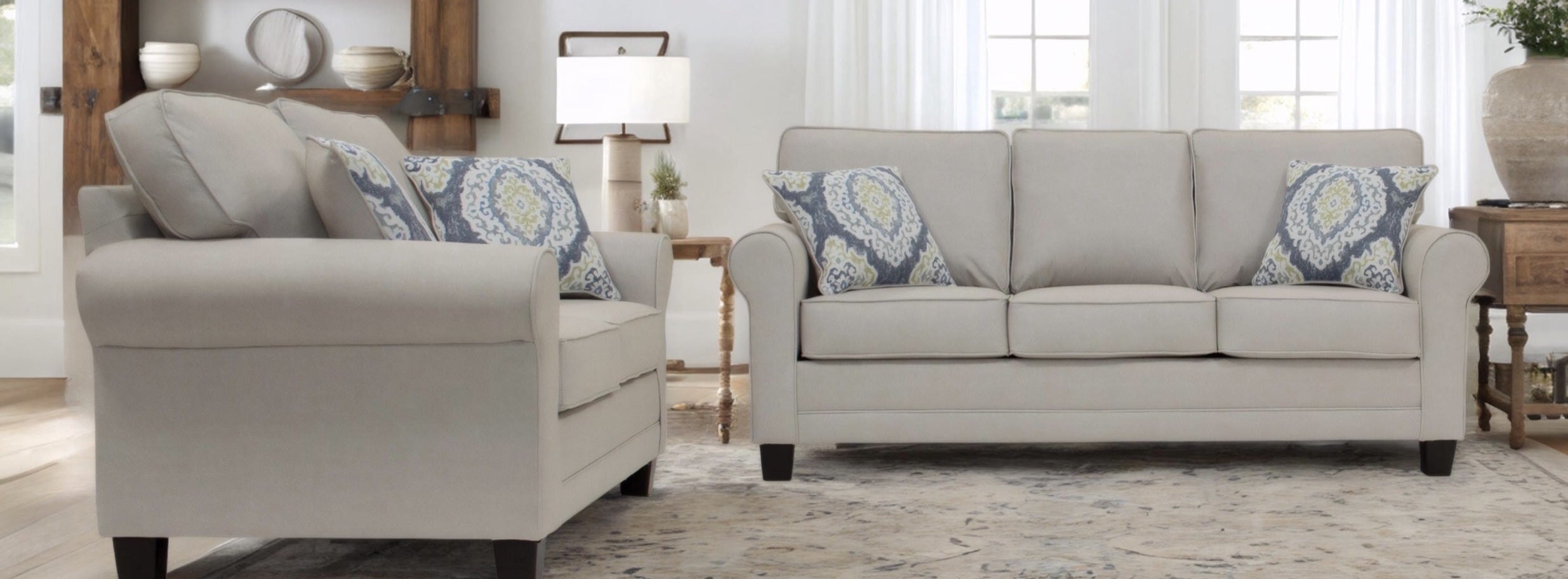 Closeout - Rumble Stone Sofa and Loveseat