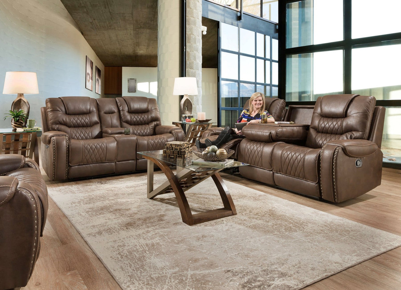 Desert Chocolate Drop Down Sofa and Loveseat