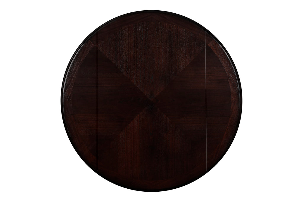 Ebony Black and Dark Brown Dropleaf Dining Table and Two Chairs