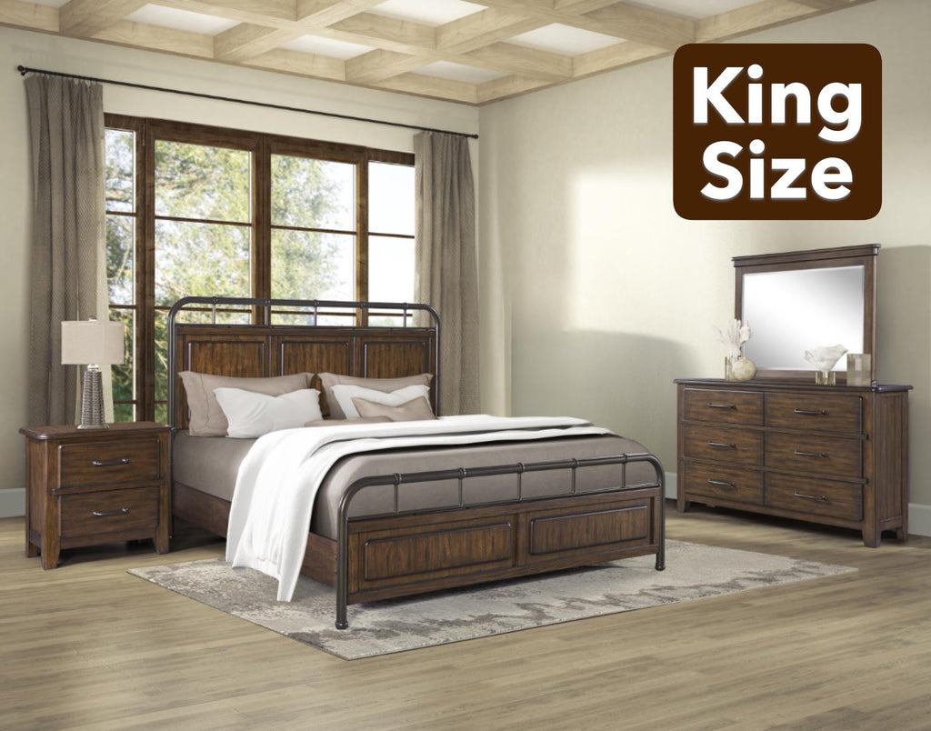 Closeout Farmhouse King Size 5 pc. Bedroom Set