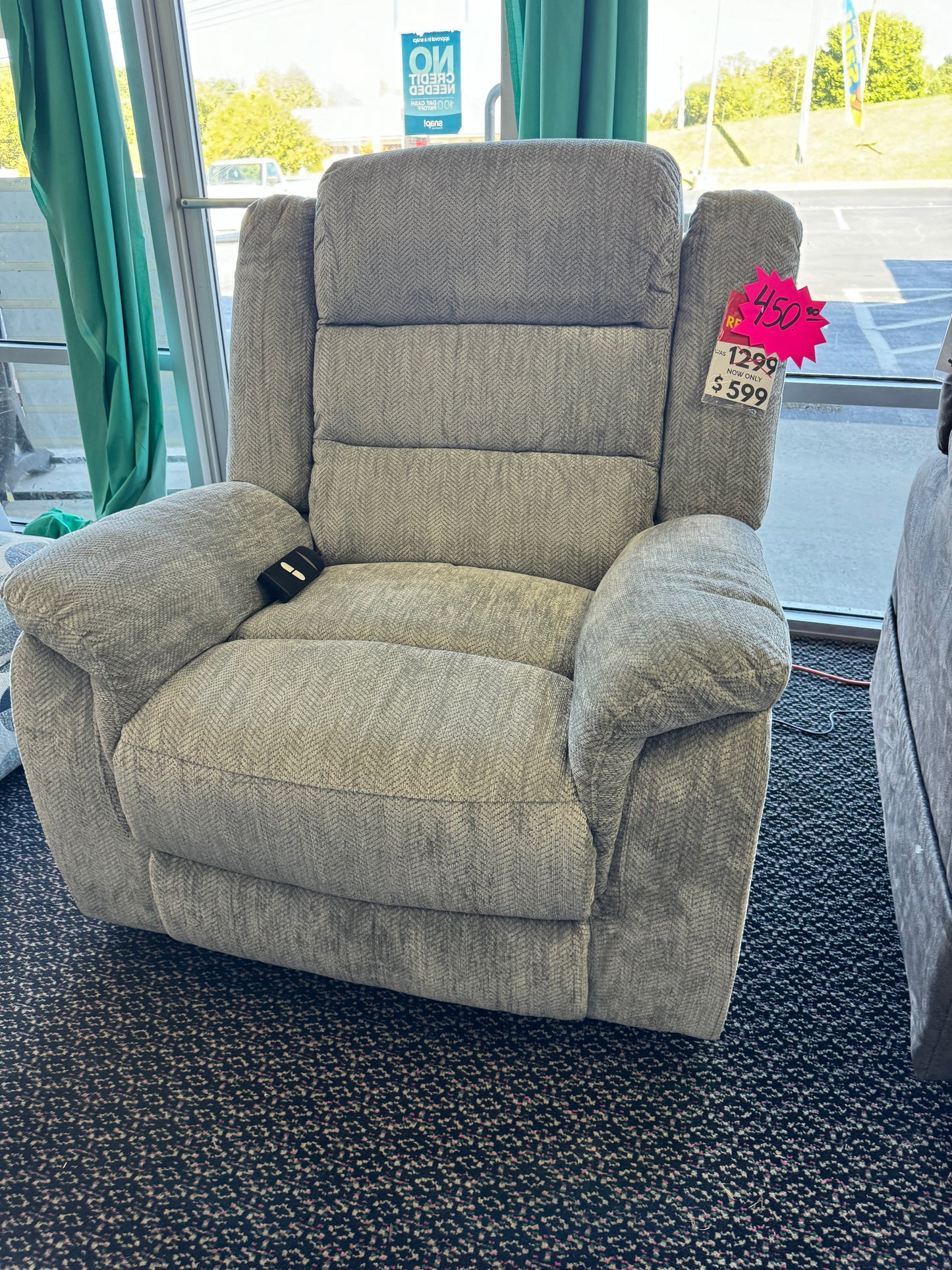 Haze Gray Power Lift Recliner with Remote