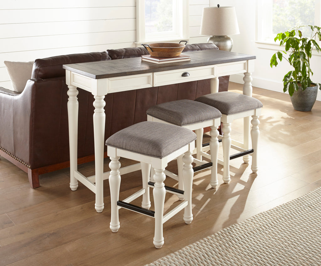 Joanna 4 pc. Ivory and Mocha Farmhouse Sofa Bar Set
