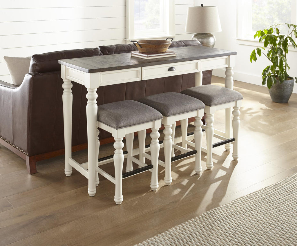 Joanna 4 pc. Ivory and Mocha Farmhouse Sofa Bar Set