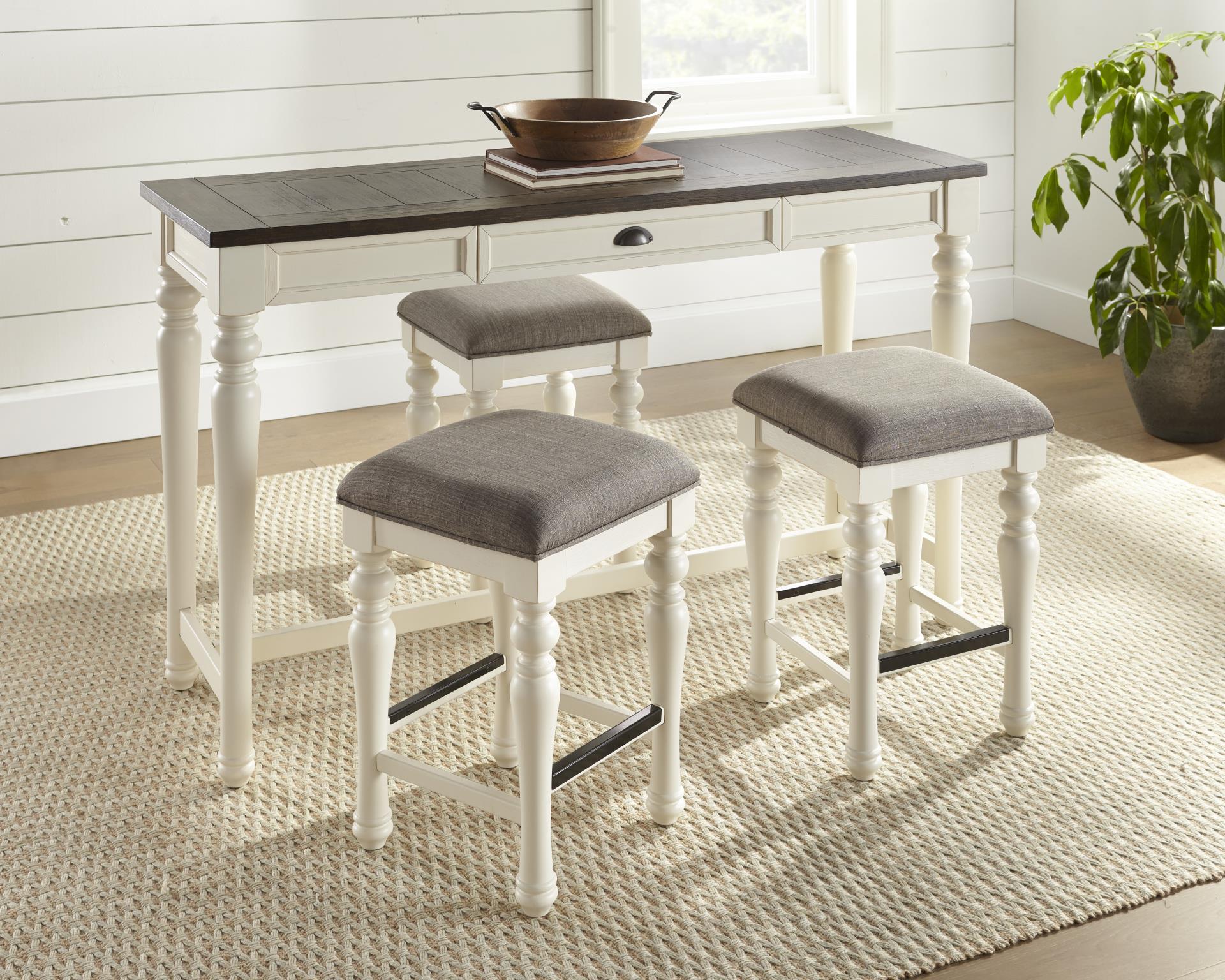 Joanna 4 pc. Ivory and Mocha Farmhouse Sofa Bar Set